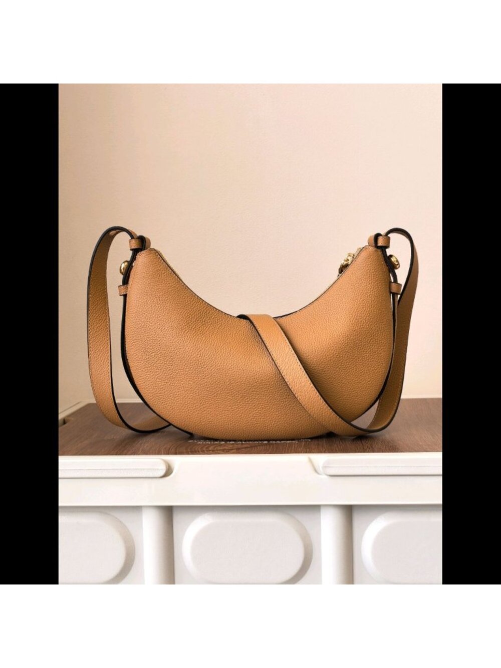 Tory Burch Romy Half Moon Shoulder Bag Tiramisu - Picture 5 of 14
